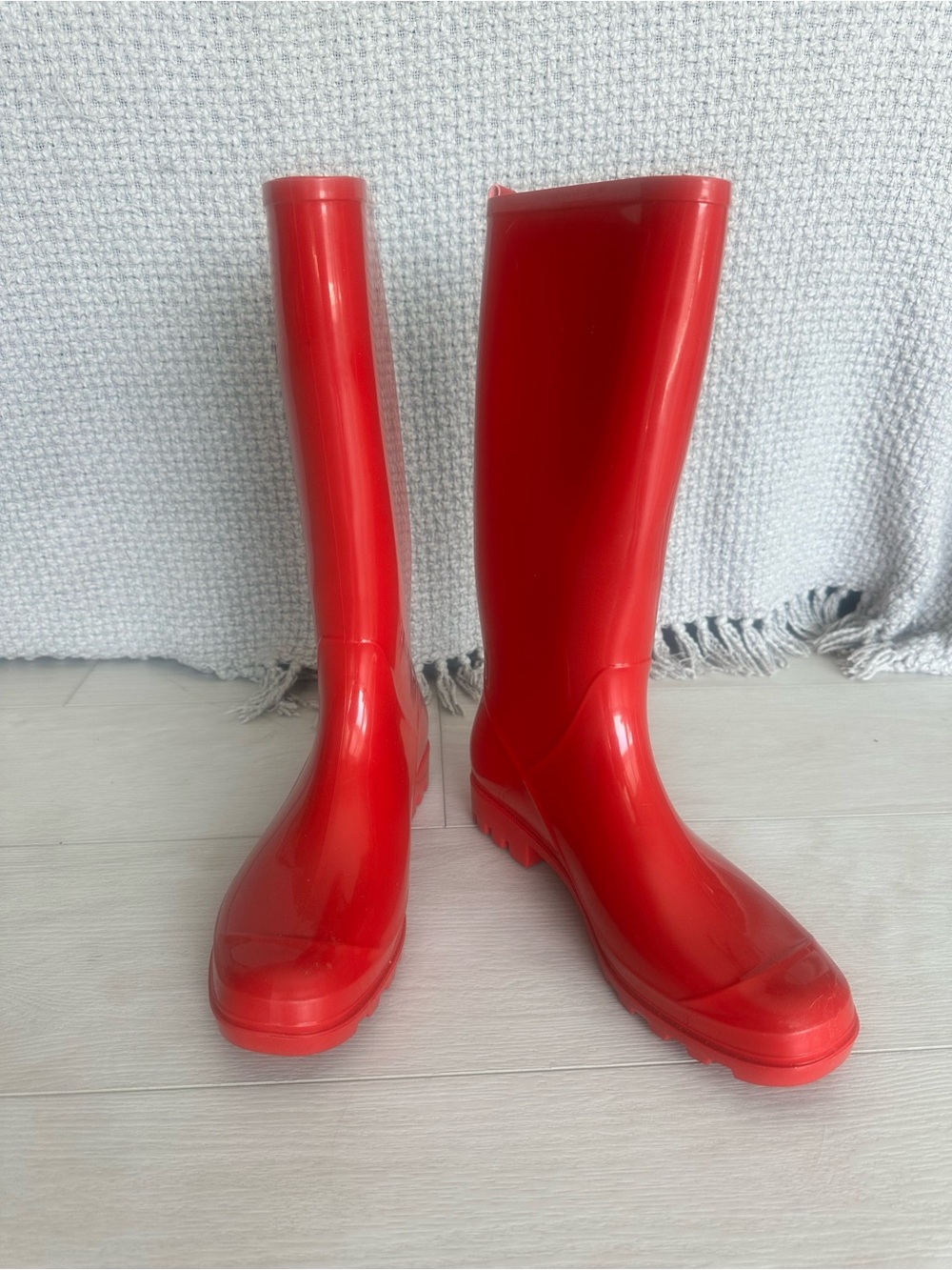 Planone Original Glossy PVC Red Rain Boots
